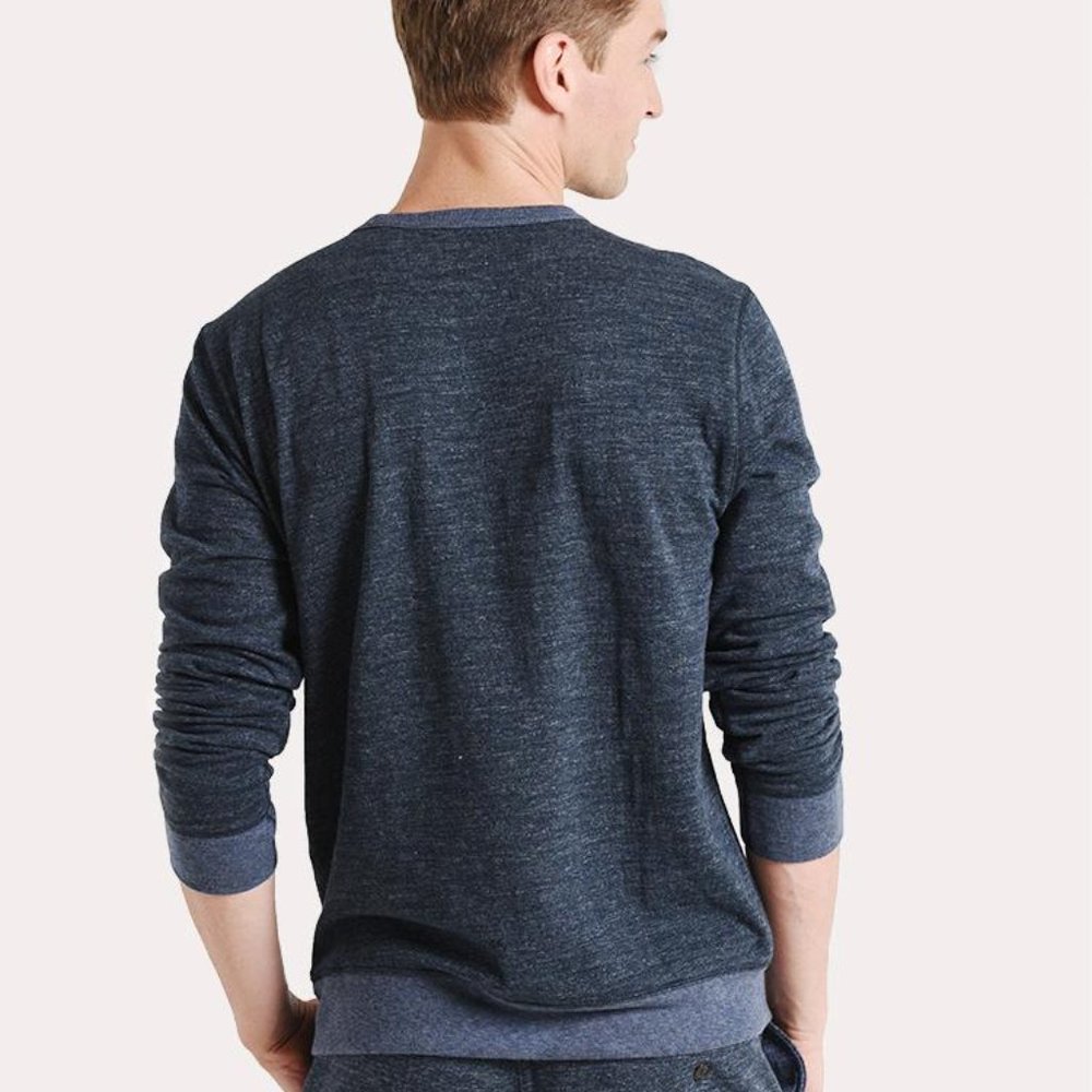 Faherty Dual Knit Crew Sweatshirt Minimalist Preppy Lounge - Picture 3 of 7